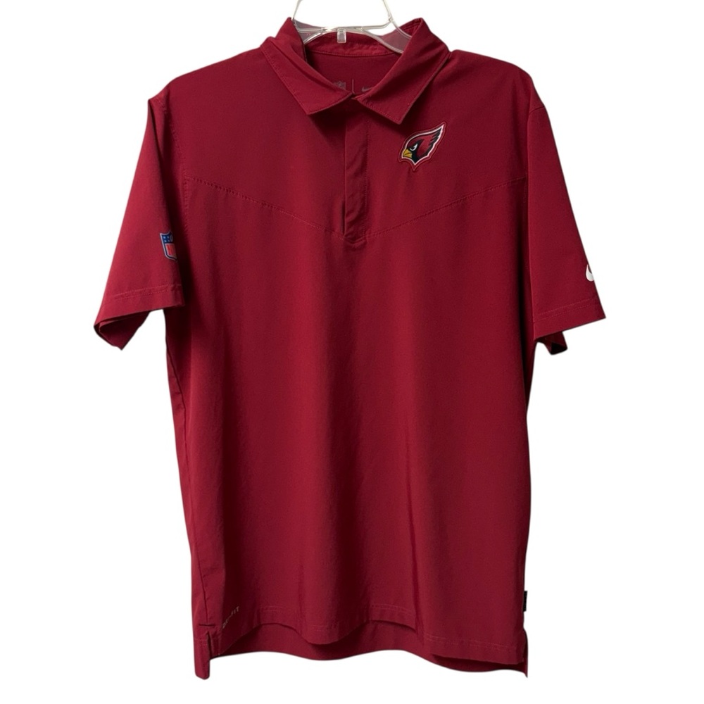 Arizona Cardinals Nike On Field Dri Fit Collared Polo Medium Red Lightweight EUC